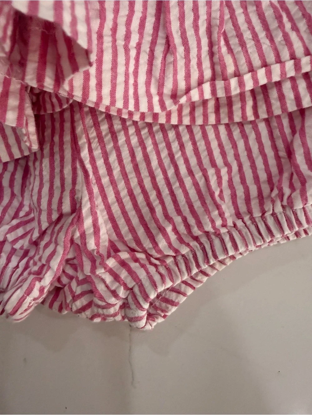 Florence Eiseman Girls’ Pink Stripe Top & Bloomers Set | Strawberry Embroidery